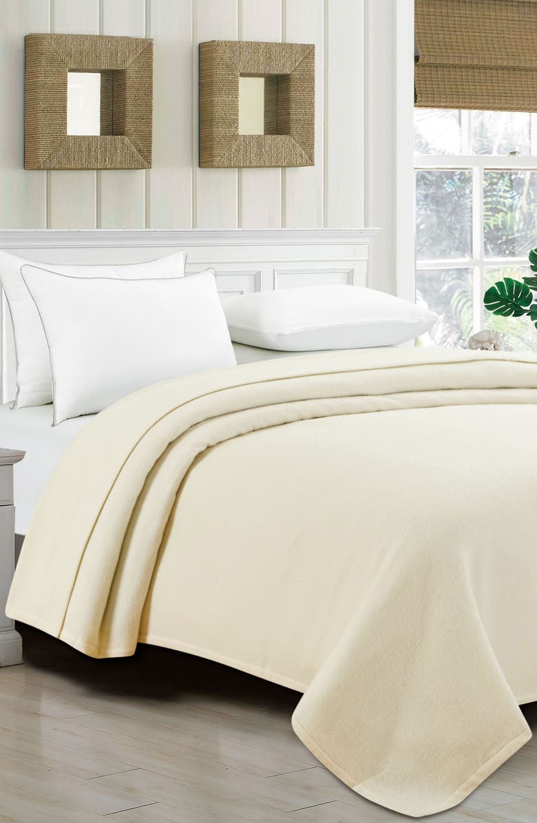 MELANGE HOME Wool Blend Blanket, Alternate, color, Ivory