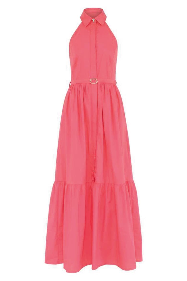 The Horizon Belted Ruffle Hem Sleeveless Maxi Dress, Alternate, color, SALMON