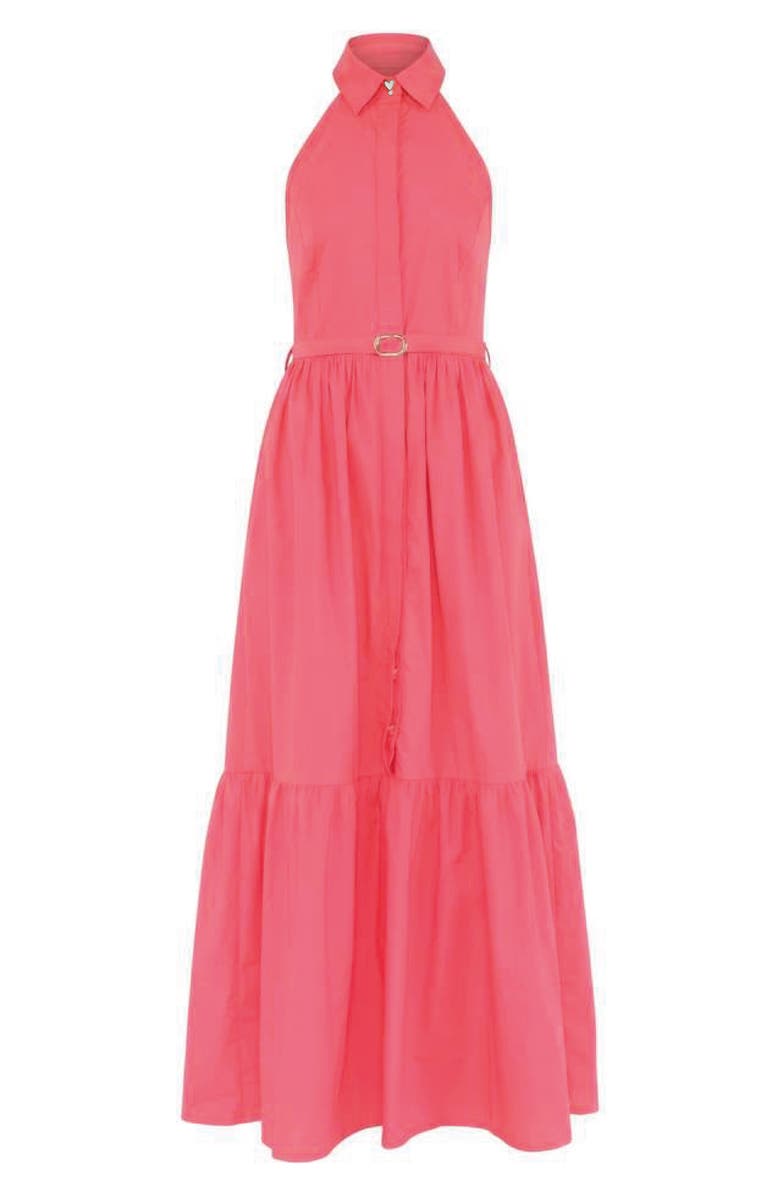 The Lulo Project The Horizon Belted Ruffle Hem Sleeveless Maxi Dress, Alternate, color, Salmon
