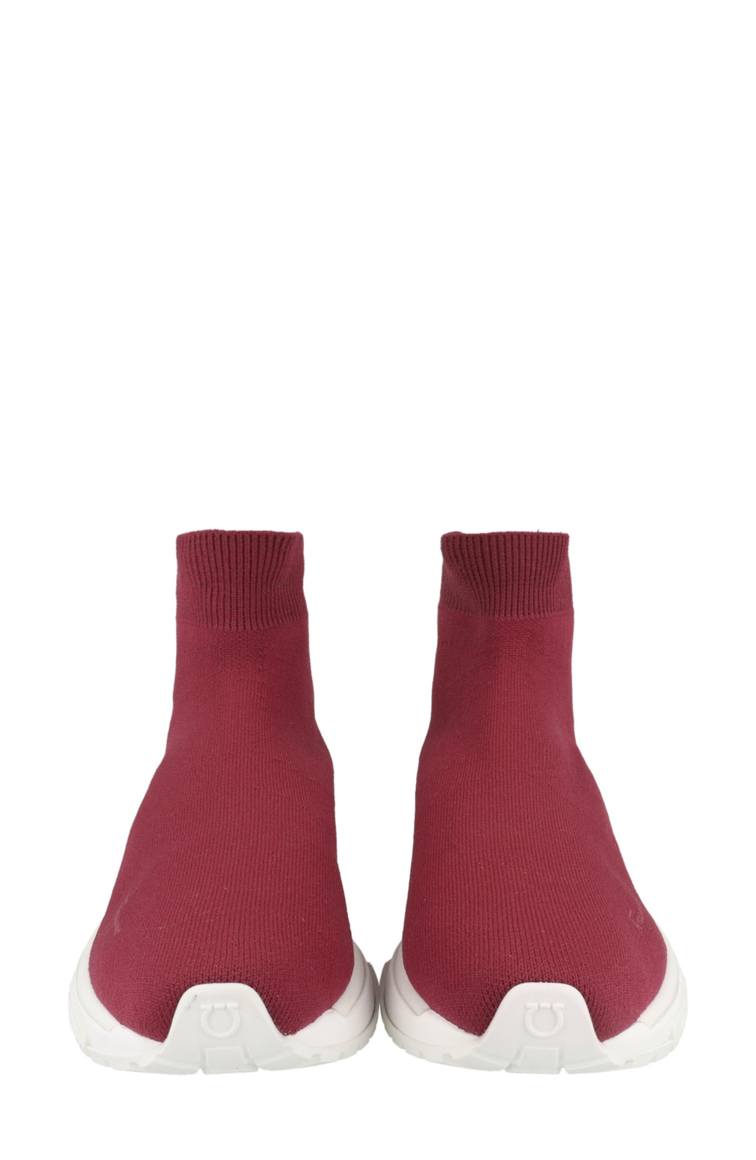 FERRAGAMO Ninette Knit Sock High Top Sneaker, Alternate, color, Red