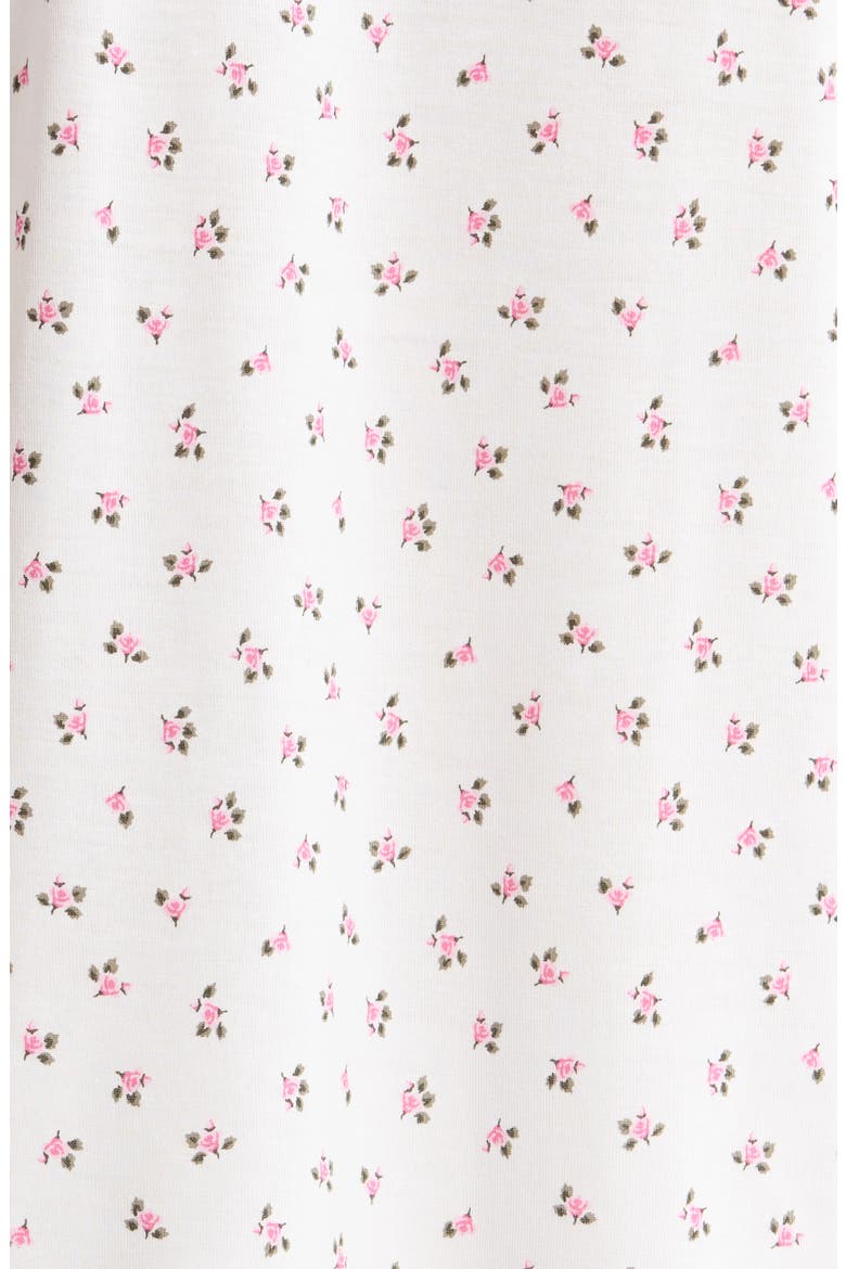 Jersey Shortie Pajamas, Alternate, color, IVORY- PINK ROSETTE DITSY