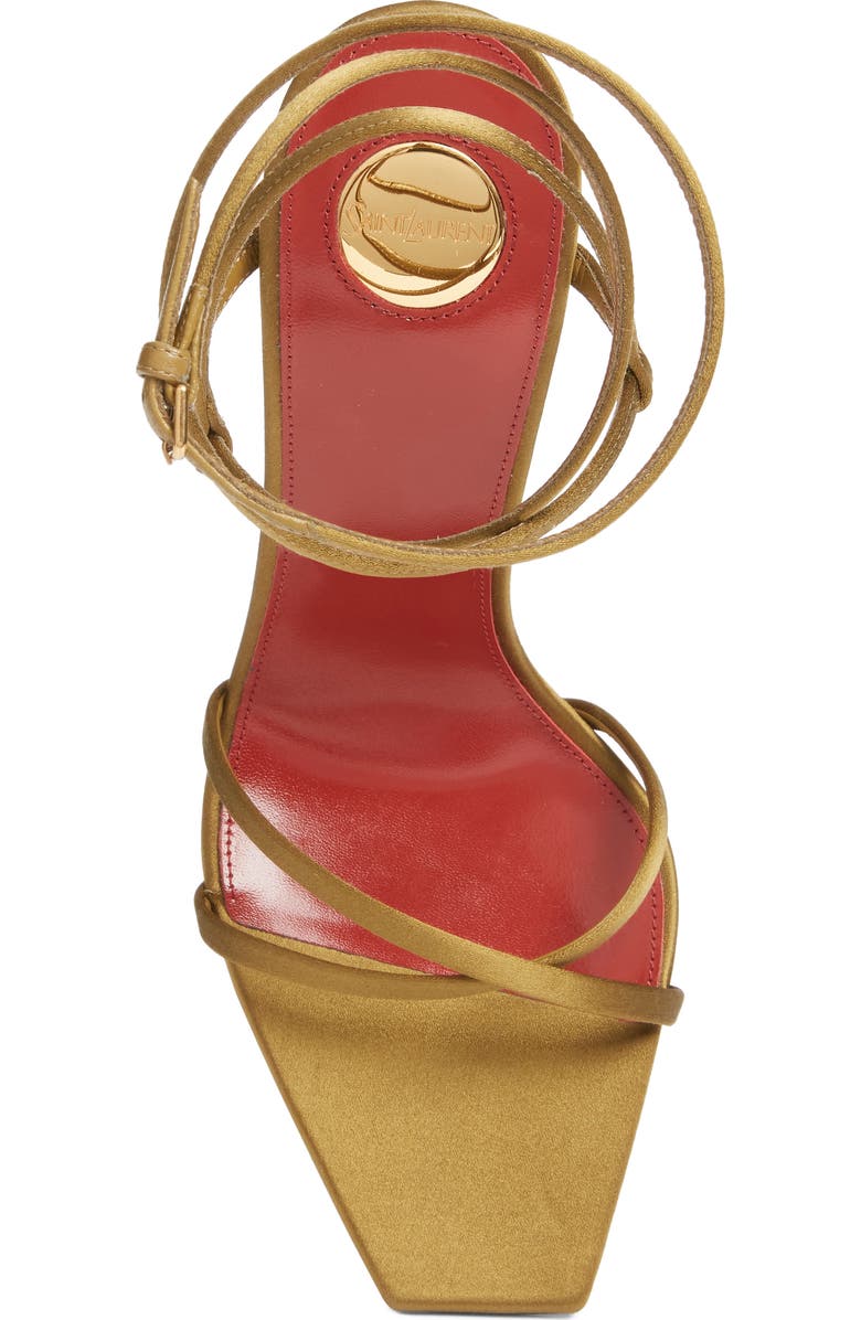 Saint Laurent Opyum Ankle Strap Sandal, Alternate, color, Cuba Gold