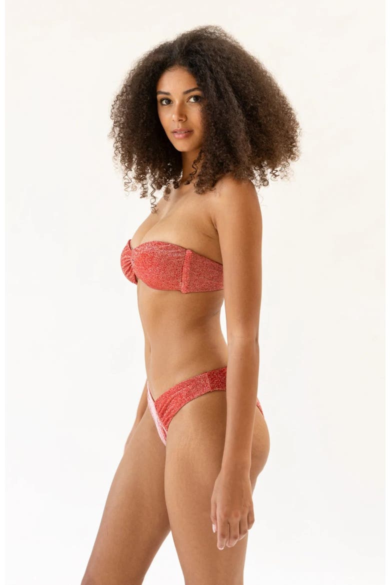 Hudson Bandeau Bikini Top, Alternate, color, Flame