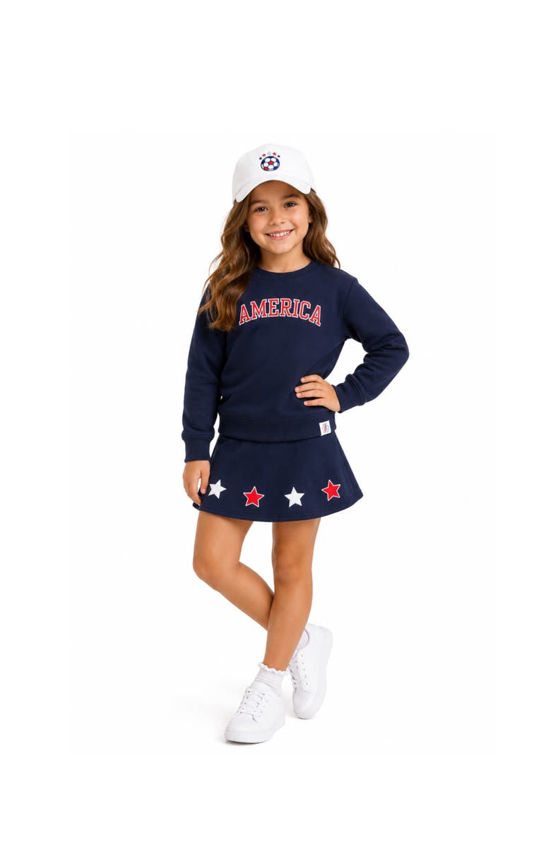 Bits & Bows USA Soccer Bow Baseball Hat, Alternate, color, White