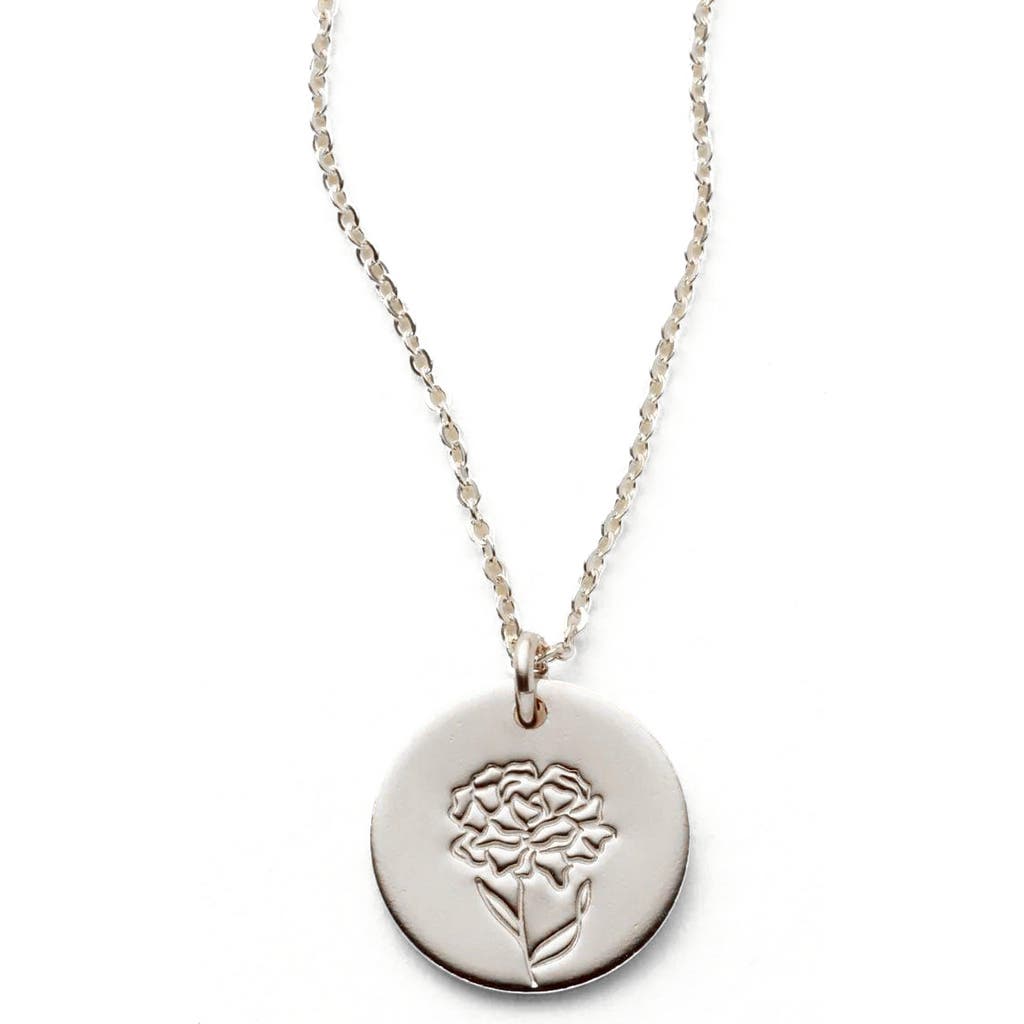 Made By Mary January Birth Flower Necklace In Silver