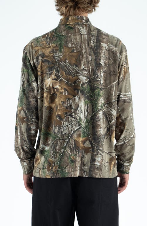 Students Greger Reatree Camo Cotton Quarter Zip Polo In Animal Print