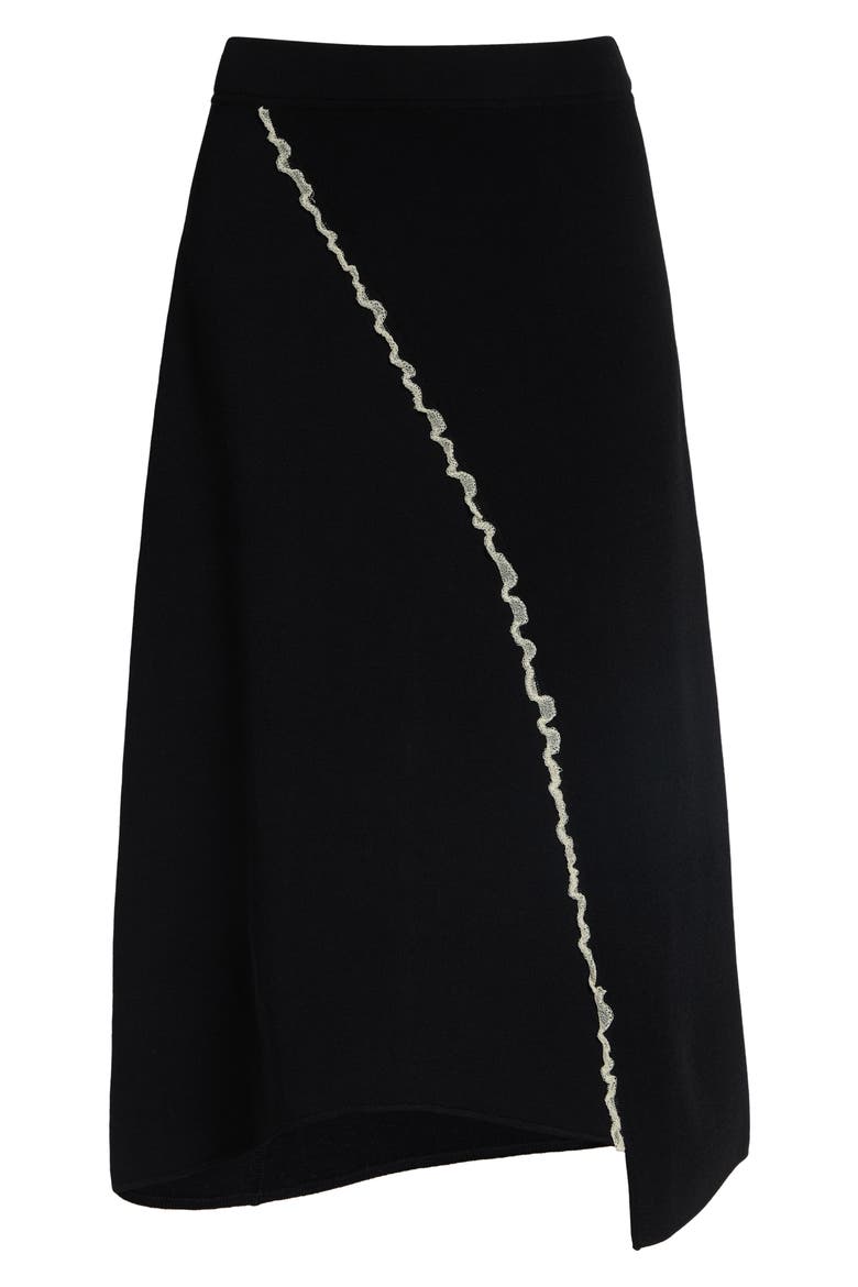 Felix Asymmetric Ruffle Trim Skirt, Main, color, BLACK