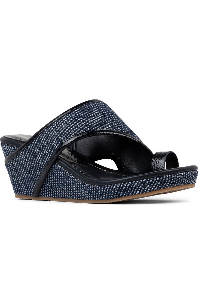 Donald Pliner Platform Wedge Sandal, Main, color, Navy