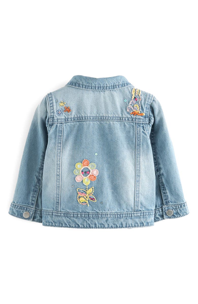 NEXT Kids' Embroidered Unicorn Denim Jacket, Alternate, color, 