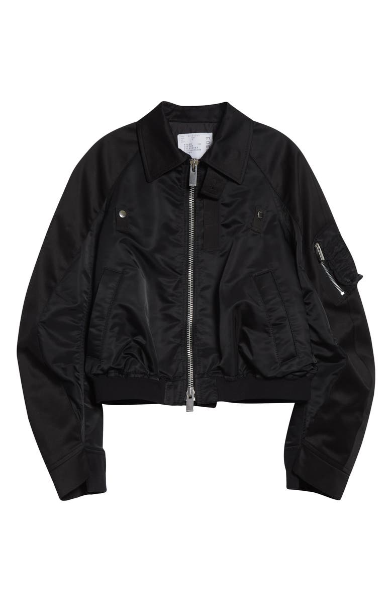 Sacai Cotton Chino x Nylon Twill Jacket, Main, color, Black