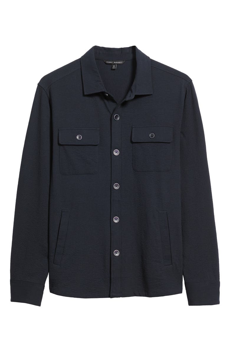 Robert Barakett Abram Rib Knit Overshirt, Alternate, color, Navy