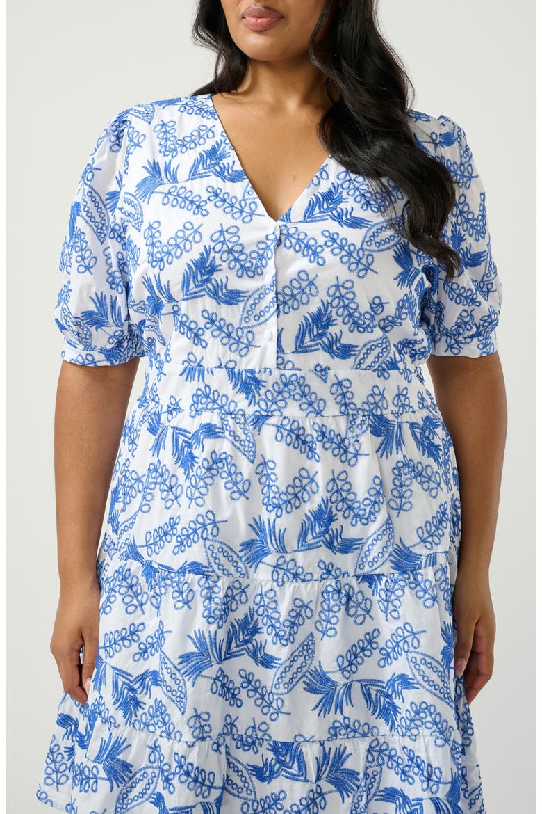 La Croisette Embroidered Cotton Poplin Shirtdress, Alternate, color, BLUE/ MILK