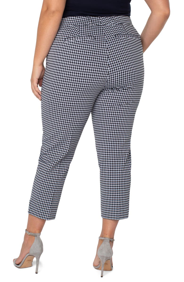 Liverpool Kelsey Gingham Crop Pants, Alternate, color,