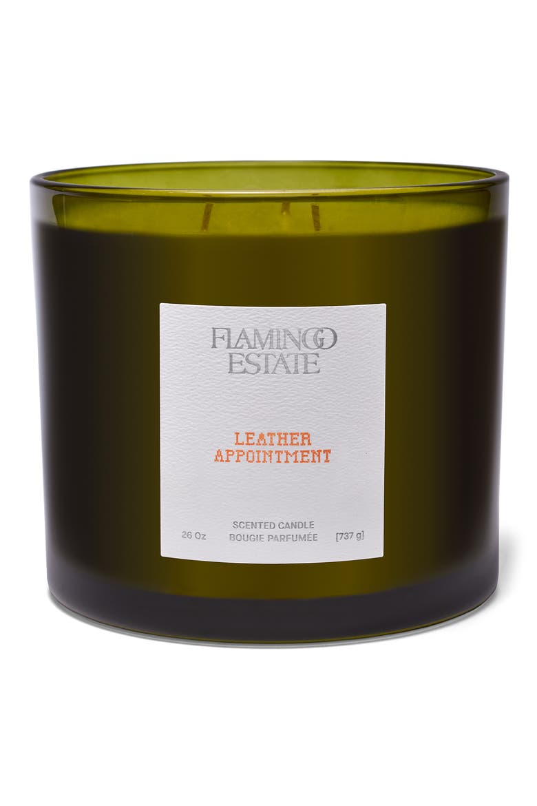 Leather Appointment XL Candle, Main, color, NO COLOR
