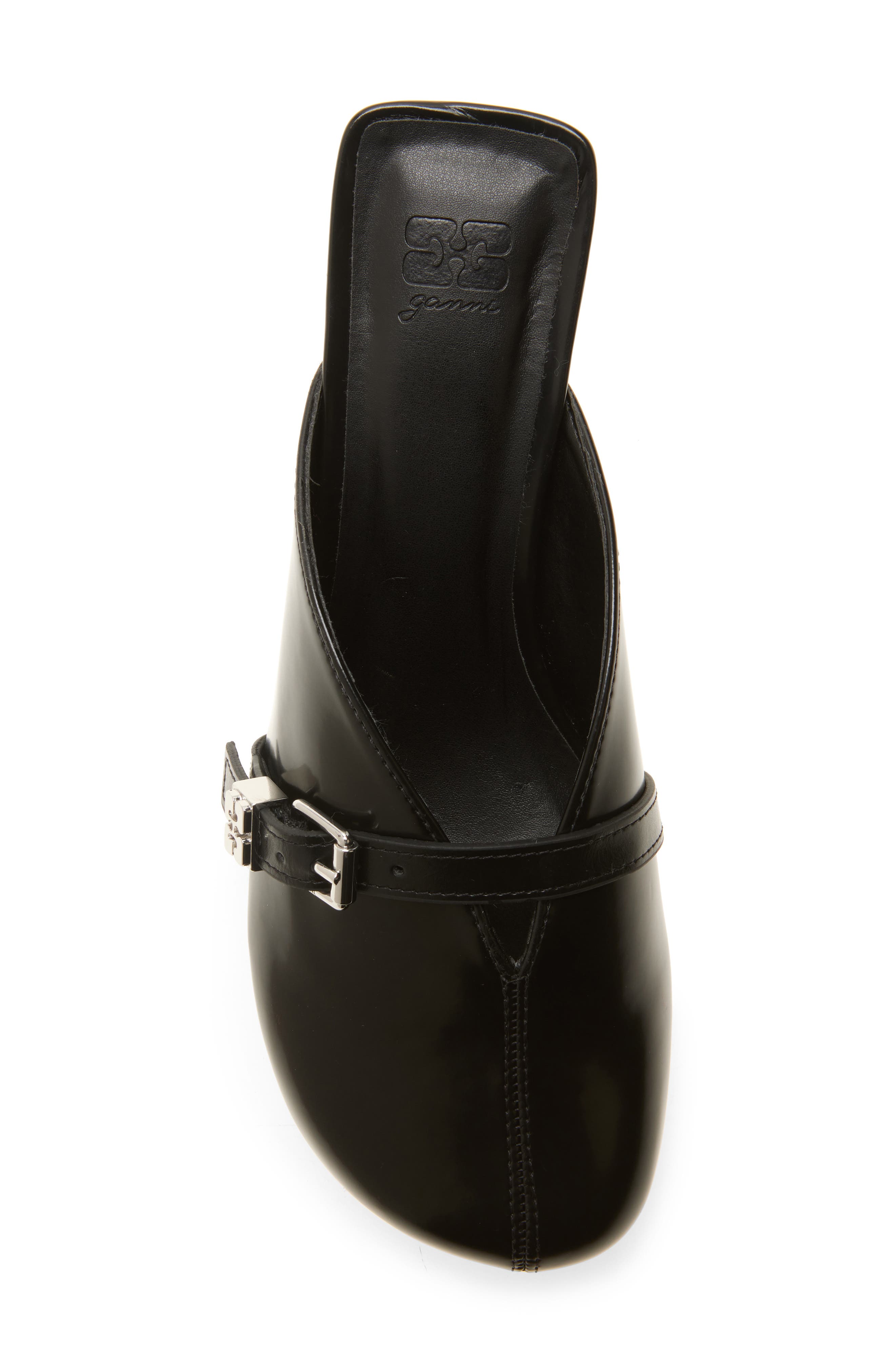 Ganni Sue Buckle Mule, Alternate, color, Black