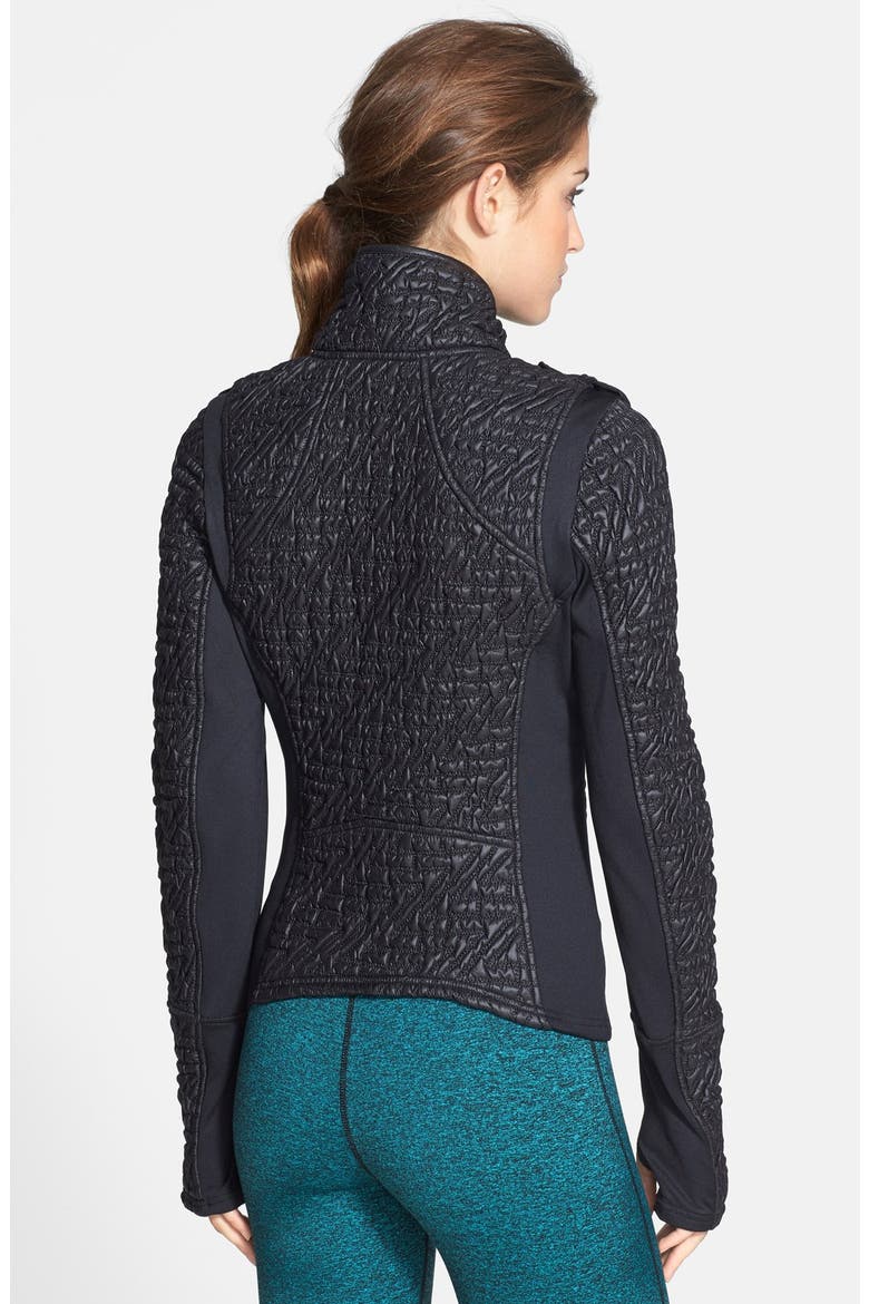 'Modern Moto' Quilted Jacket, Alternate, color, BLACK
