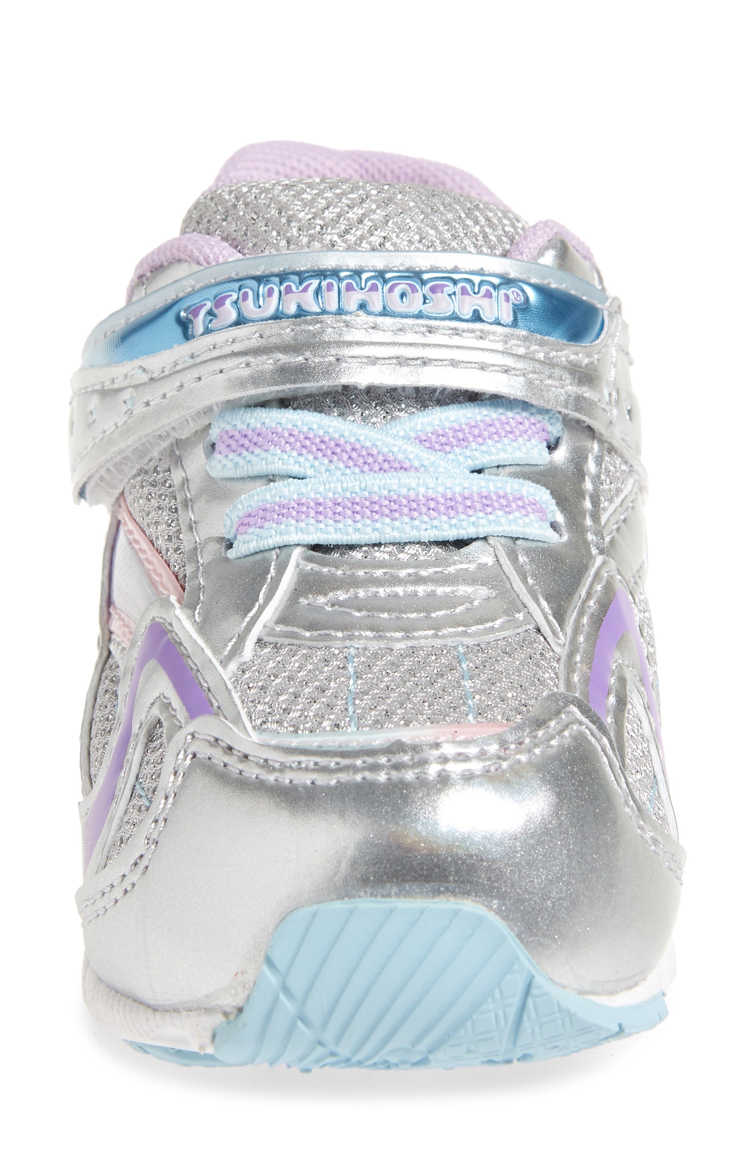 Tsukihoshi Kids' Glitz Washable Sneaker, Alternate, color, Silver/ Lavender