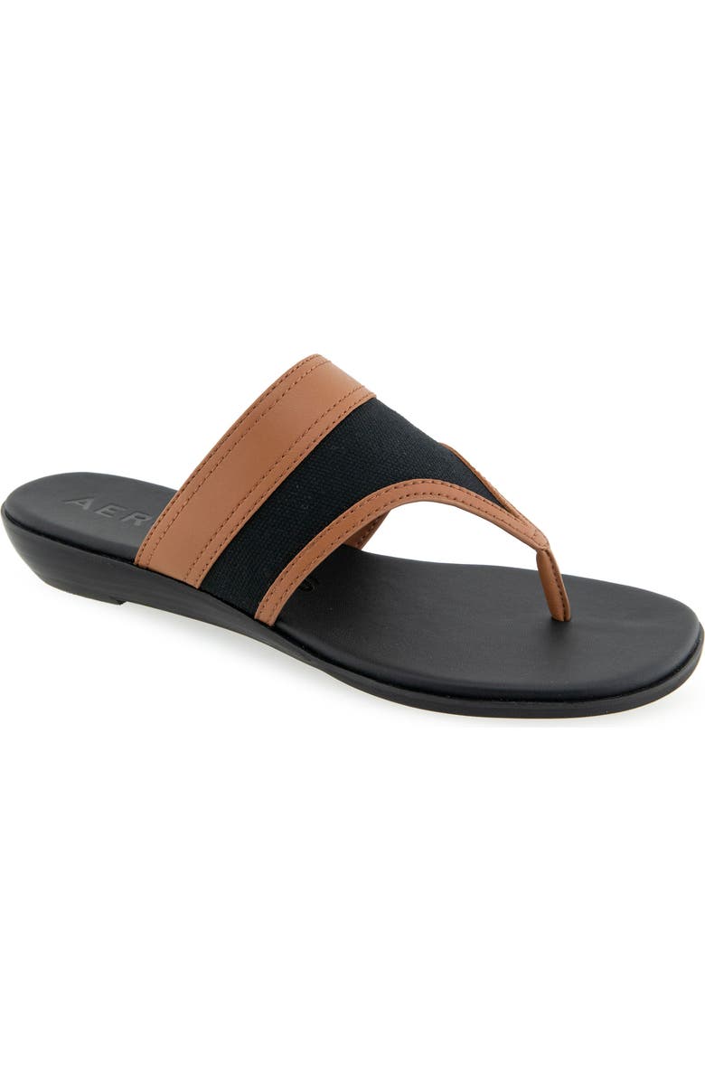 Aerosoles Gesa Thong Sandal, Main, color, Black Canvas