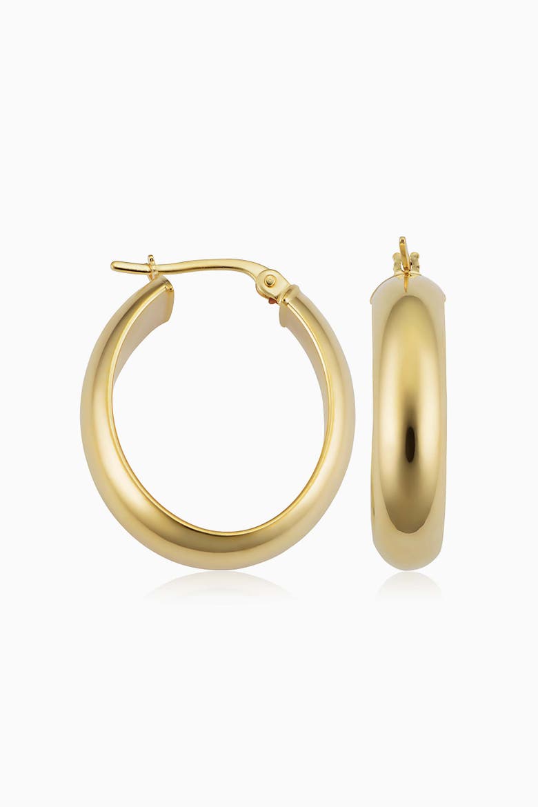 14K Yellow Gold High Society Oval Hoops, Main, color, Yellow Gold
