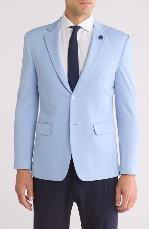 Slim Fit Two-Button Knit Fashion Blazer