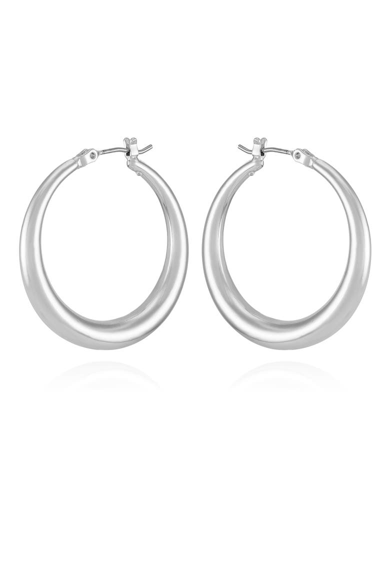 Double-Ring Silver- Hoop Earrings, Alternate, color, Silver