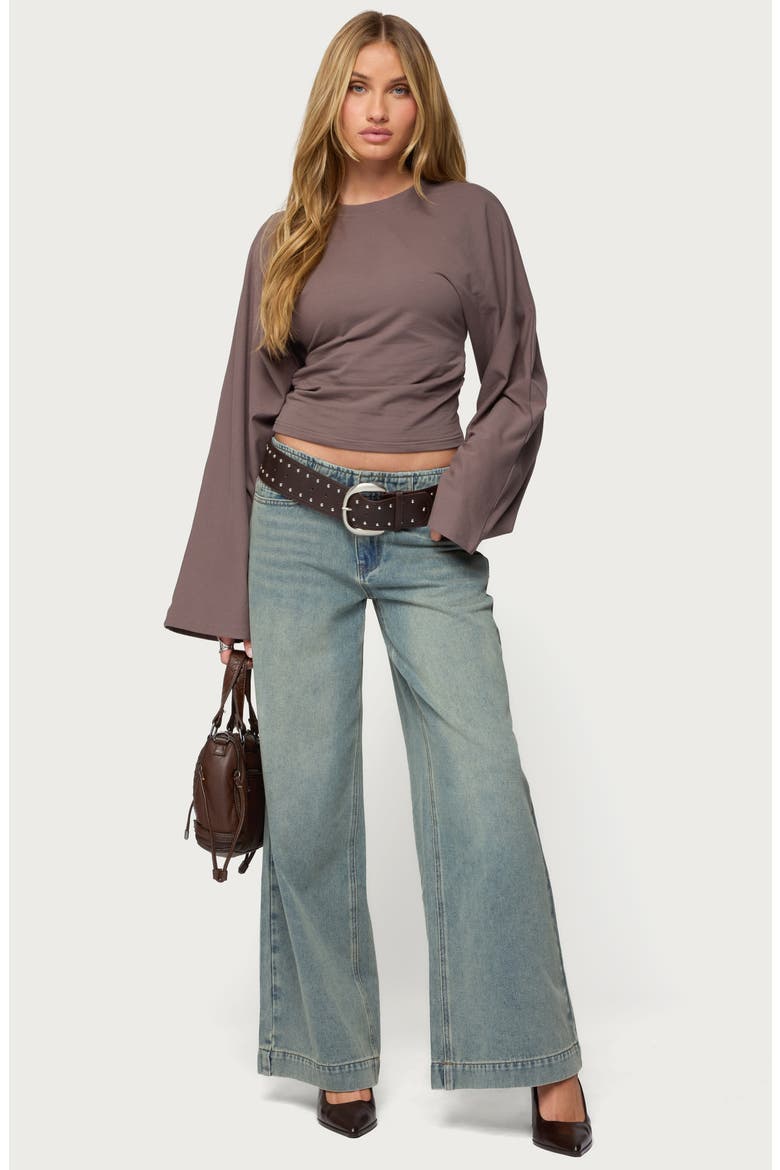 Saffie Low Rise No Waistband Wide Leg Jeans, Alternate, color, BLUE-VINTAGE-WASHED