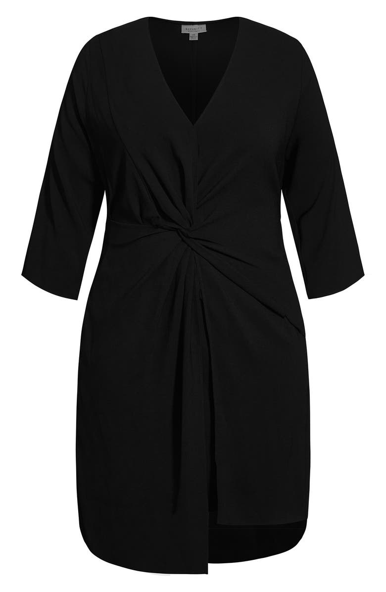 City Chic Knot Front Dress, Alternate, color,