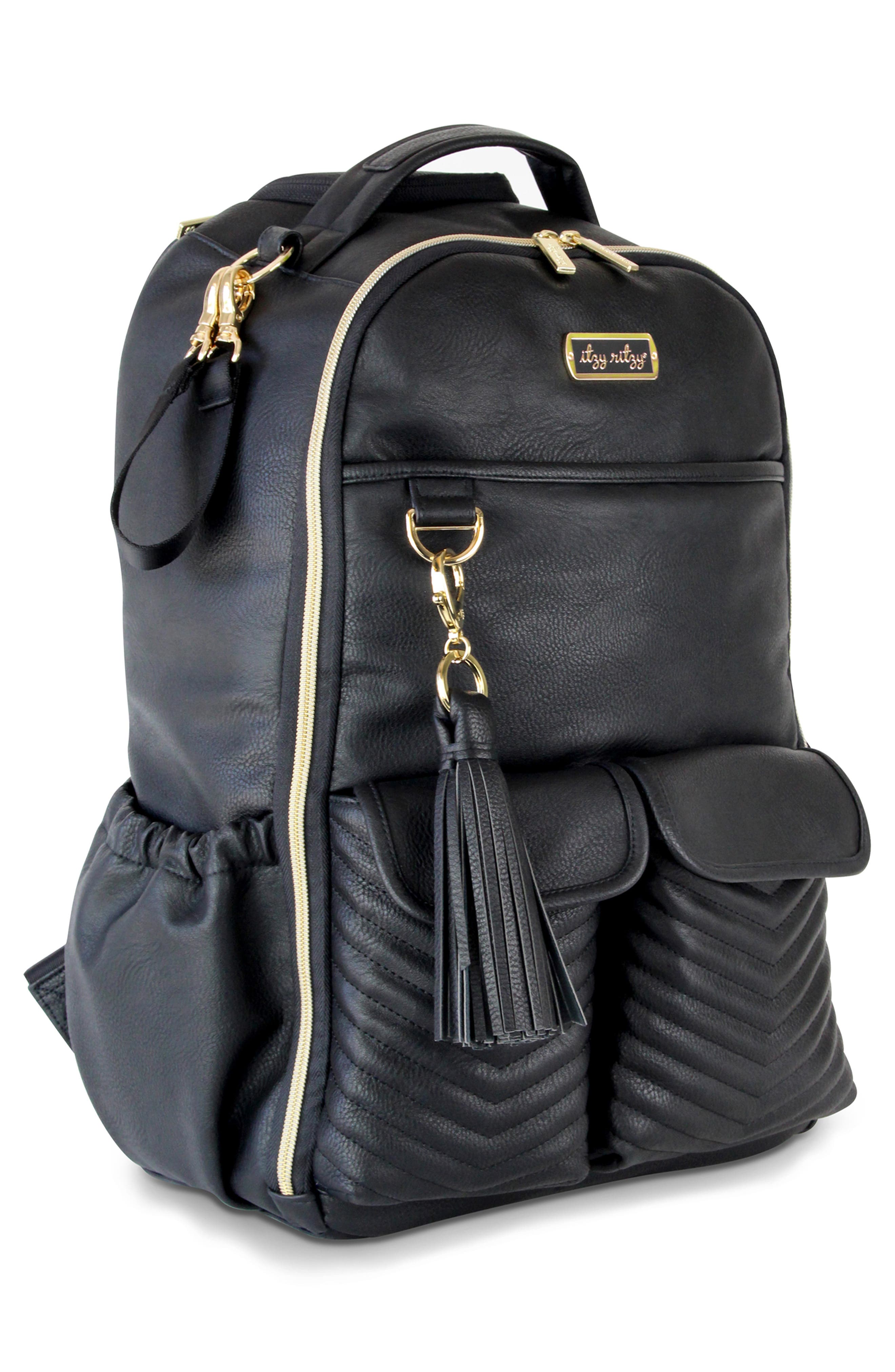 Itzy Ritzy Boss Faux Leather Diaper Bag, Alternate, color, 