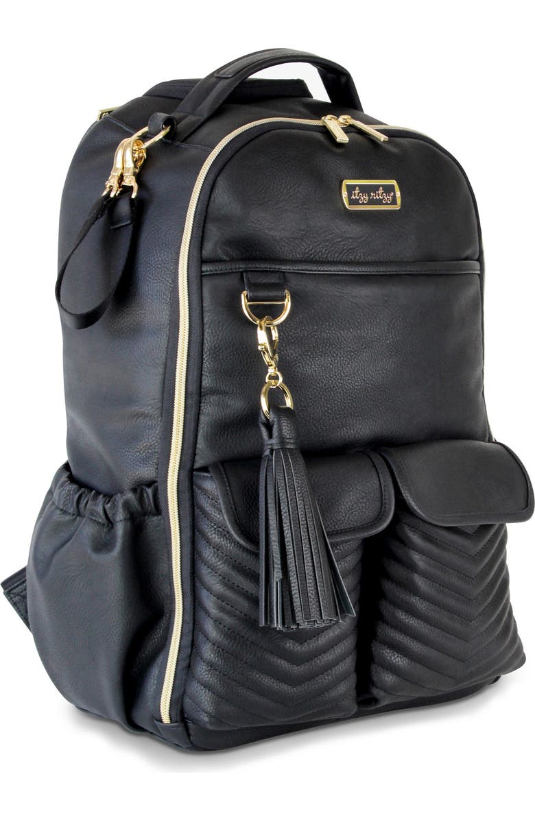 Itzy Ritzy Boss Faux Leather Diaper Bag, Alternate, color,