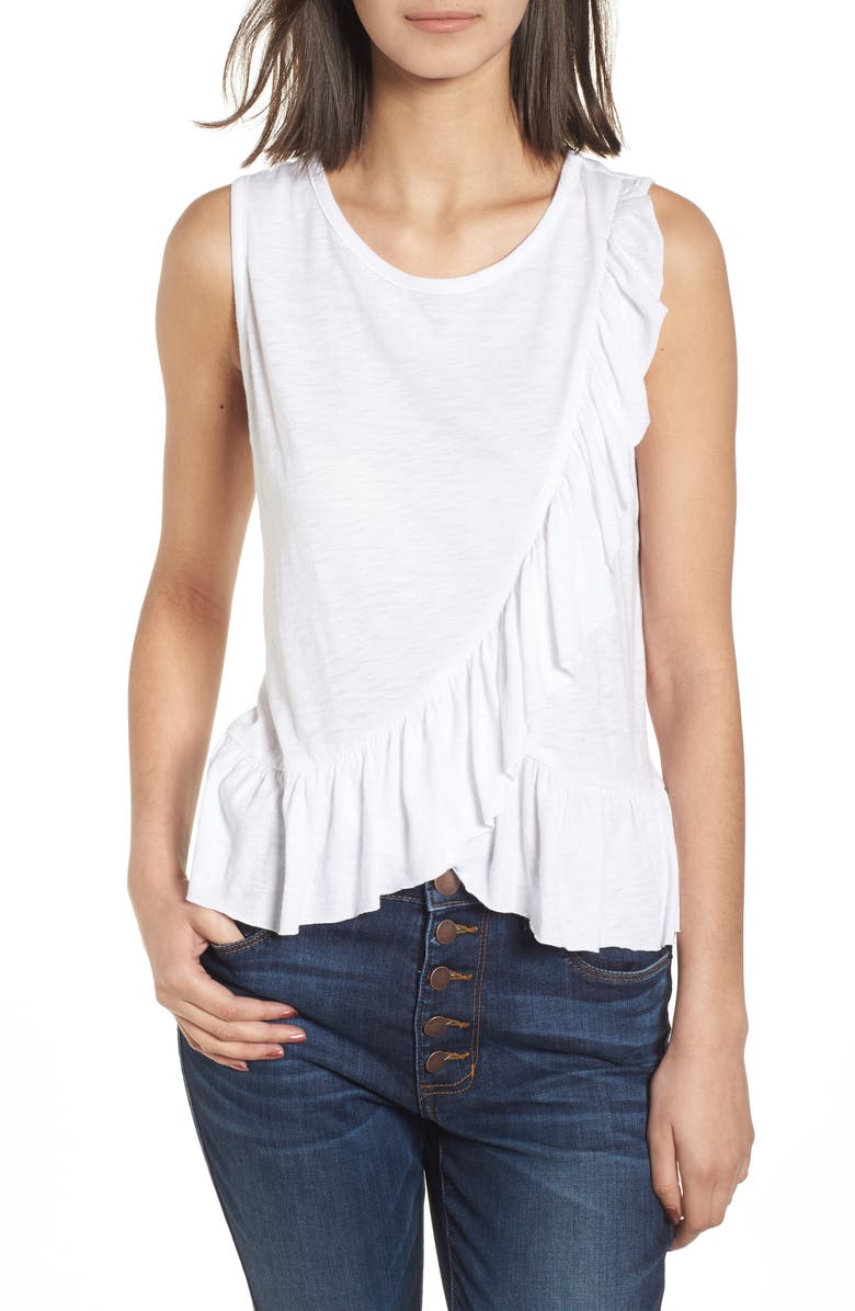 Soprano Asymmetrical Ruffle Tank Top, Main, color,