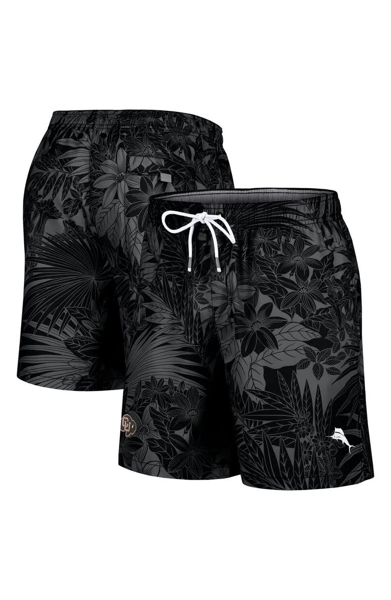 Tommy Bahama Men's Tommy Bahama Black Colorado Buffaloes Santiago Palms Board Shorts, Main, color, Black