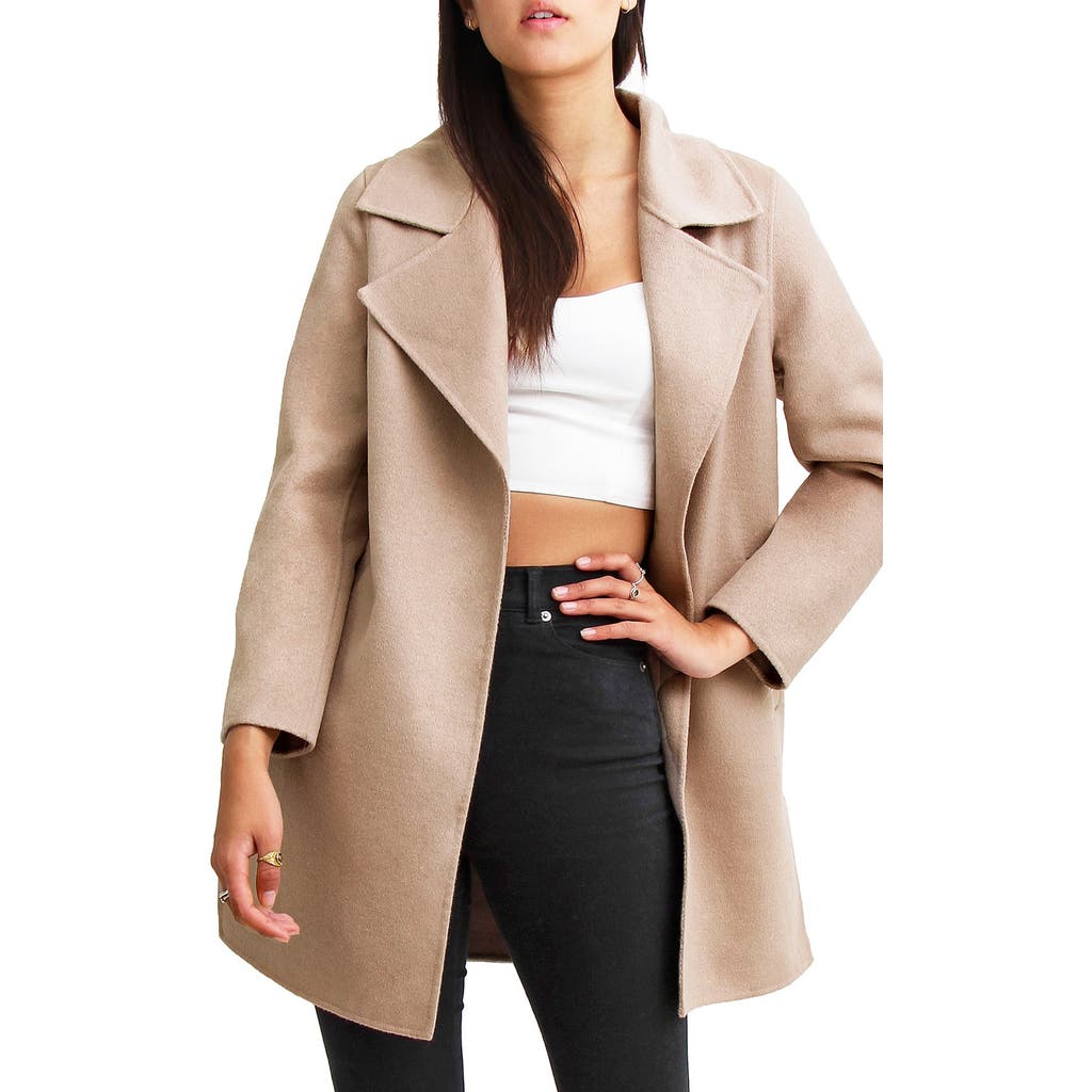 Belle & Bloom Ex Boyfriend Wool Blend Coat In Sand
