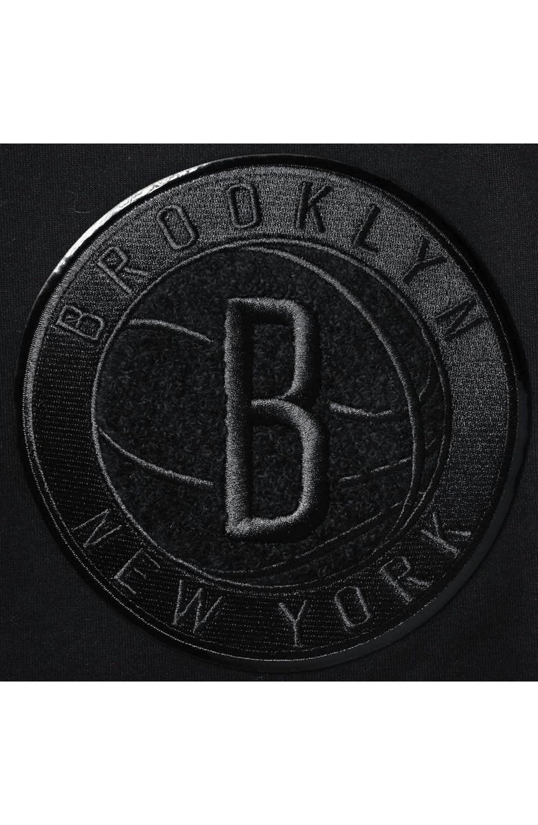 PRO STANDARD Men's Pro Standard Brooklyn Nets Triple Black Gloss Logo Shorts, Alternate, color, Black