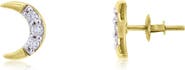 The Lovery Fine Jewelry Diamond Crescent Moon Screw Back Stud Earrings
