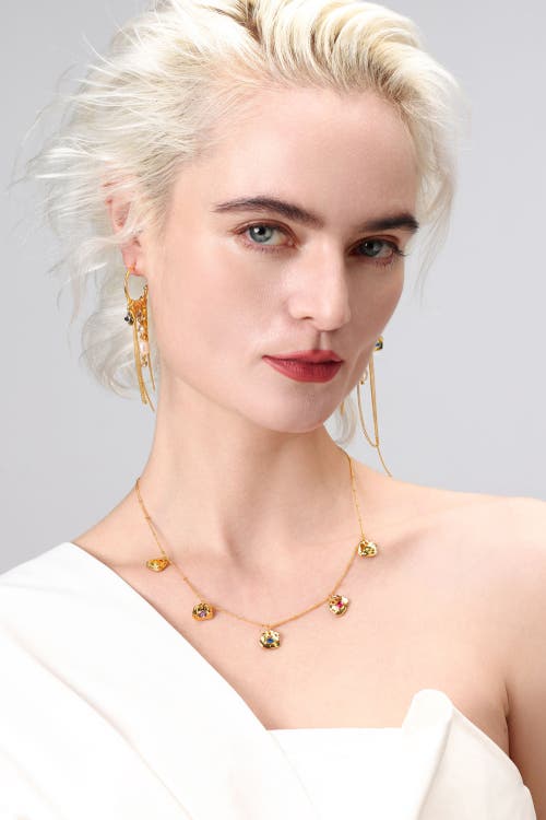 Classicharms Iris Silver Radiant Reverie Gemstone Necklace In Gold
