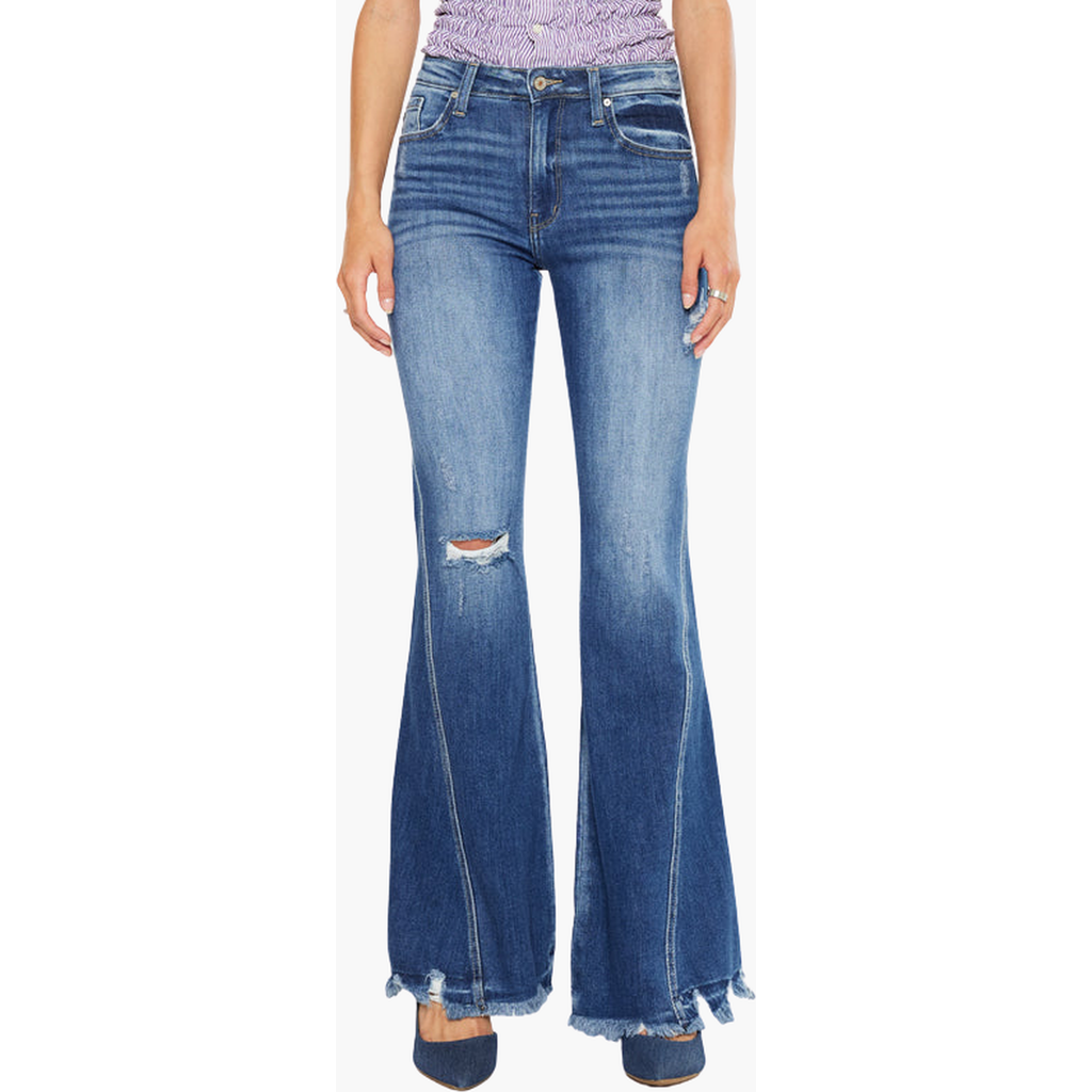 Kancan Bali High Rise Super Flare Jeans In Blue