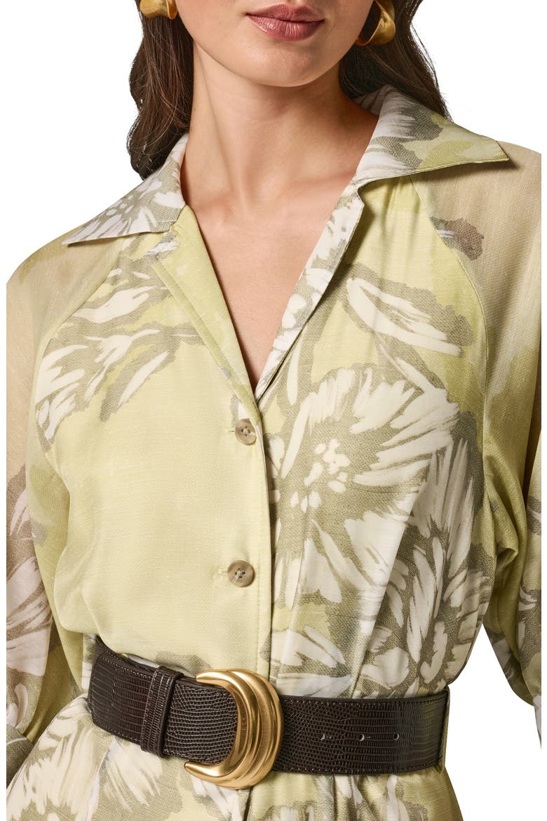 Floral Print Belted Shirtdress, Alternate, color, SUMMER CITRON MULTI