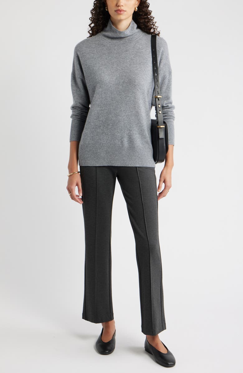 Nordstrom Oversize Cashmere Turtleneck Sweater, Alternate, color, Grey Night