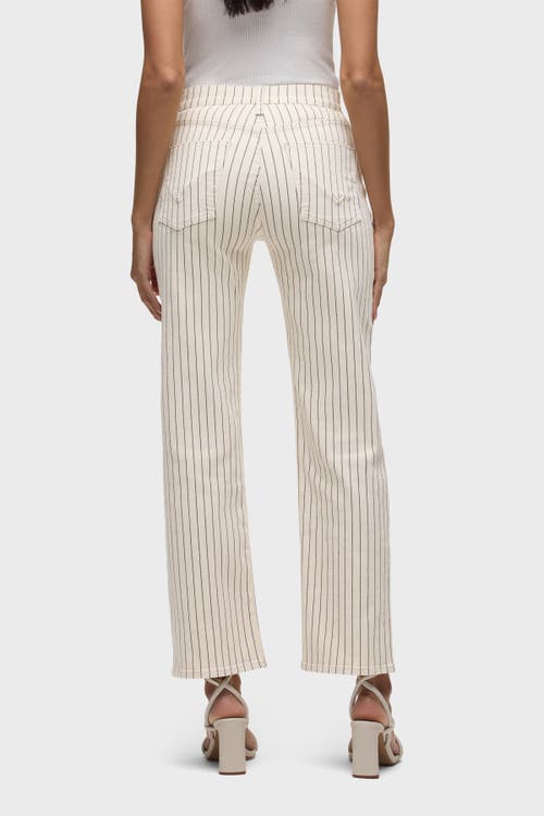 Hudson Jeans Remi High-rise Straight Full Length In Ecru Stripe