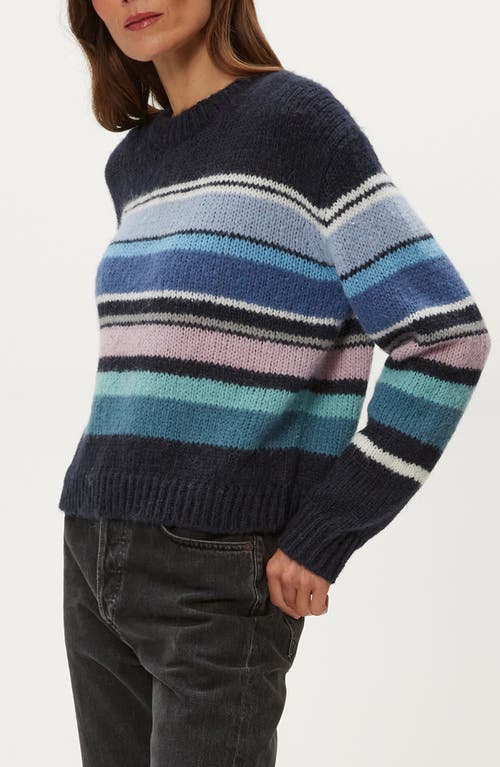 Michael Stars Aura Stripe Crewneck Sweater In Blue
