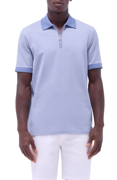 Contrast Trim Zip Polo