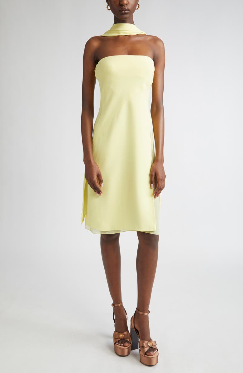 Versace Silk Cady Cocktail Dress, Main, color,