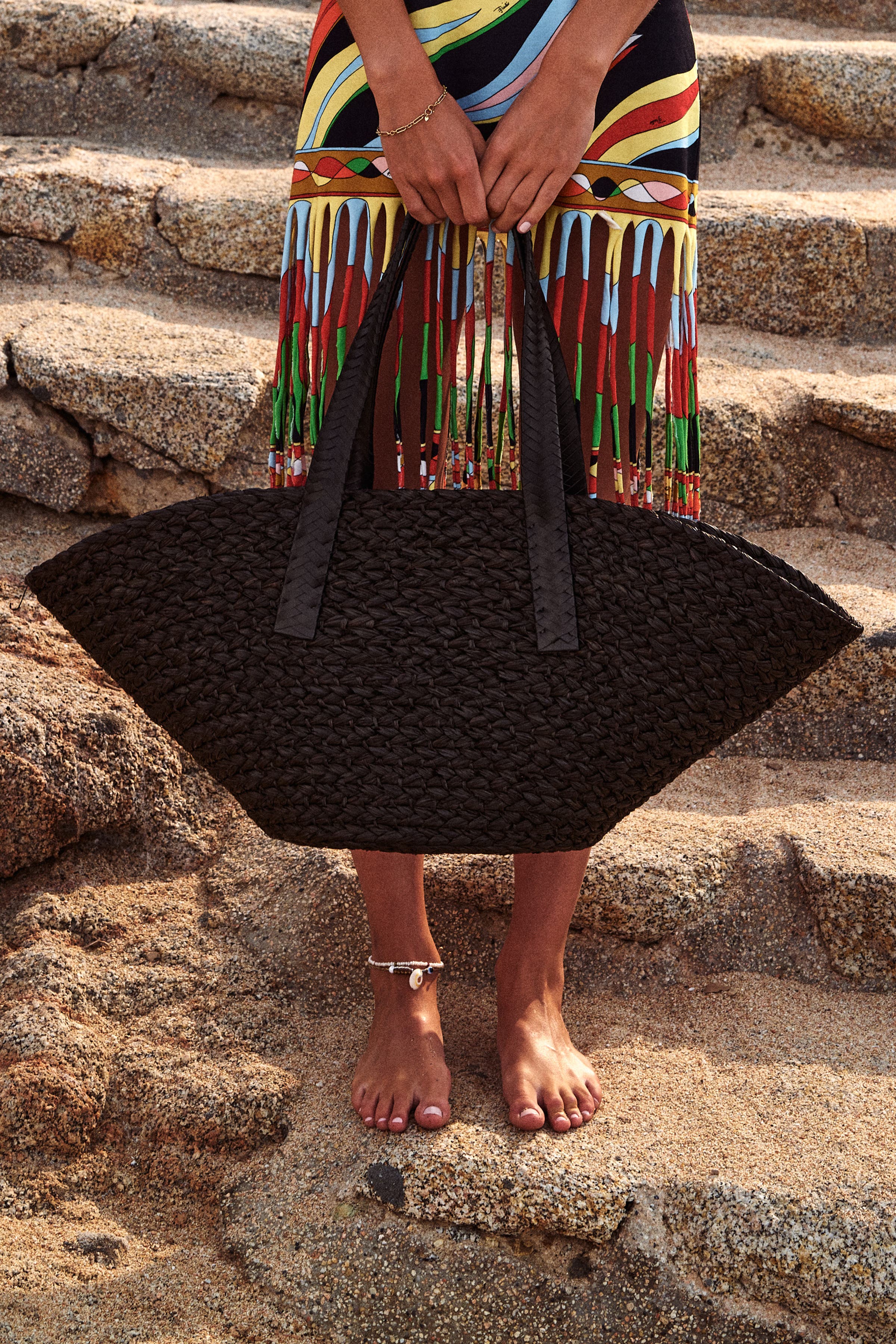 Cesta Collective Large Raffia Taco Tote, Alternate, color, 