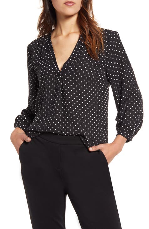 Polka Dot V-Neck Top