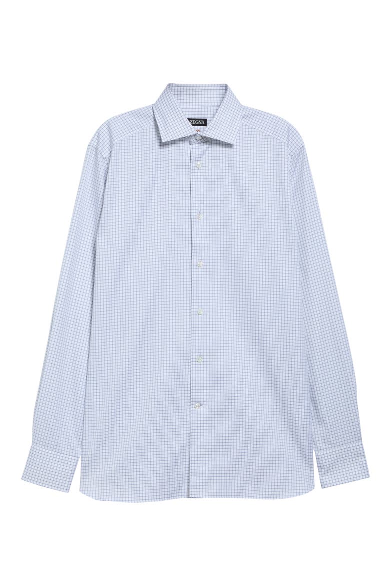 Centoventimila Minicheck Cotton Button-Up Shirt, Alternate, color, WHITE AND DARK GREY