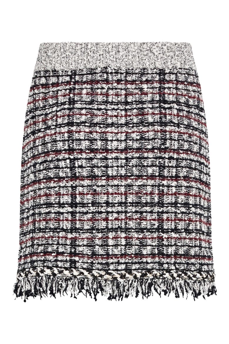 Dove Fringed Miniskirt, Alternate, color, BLACK/ WHITE