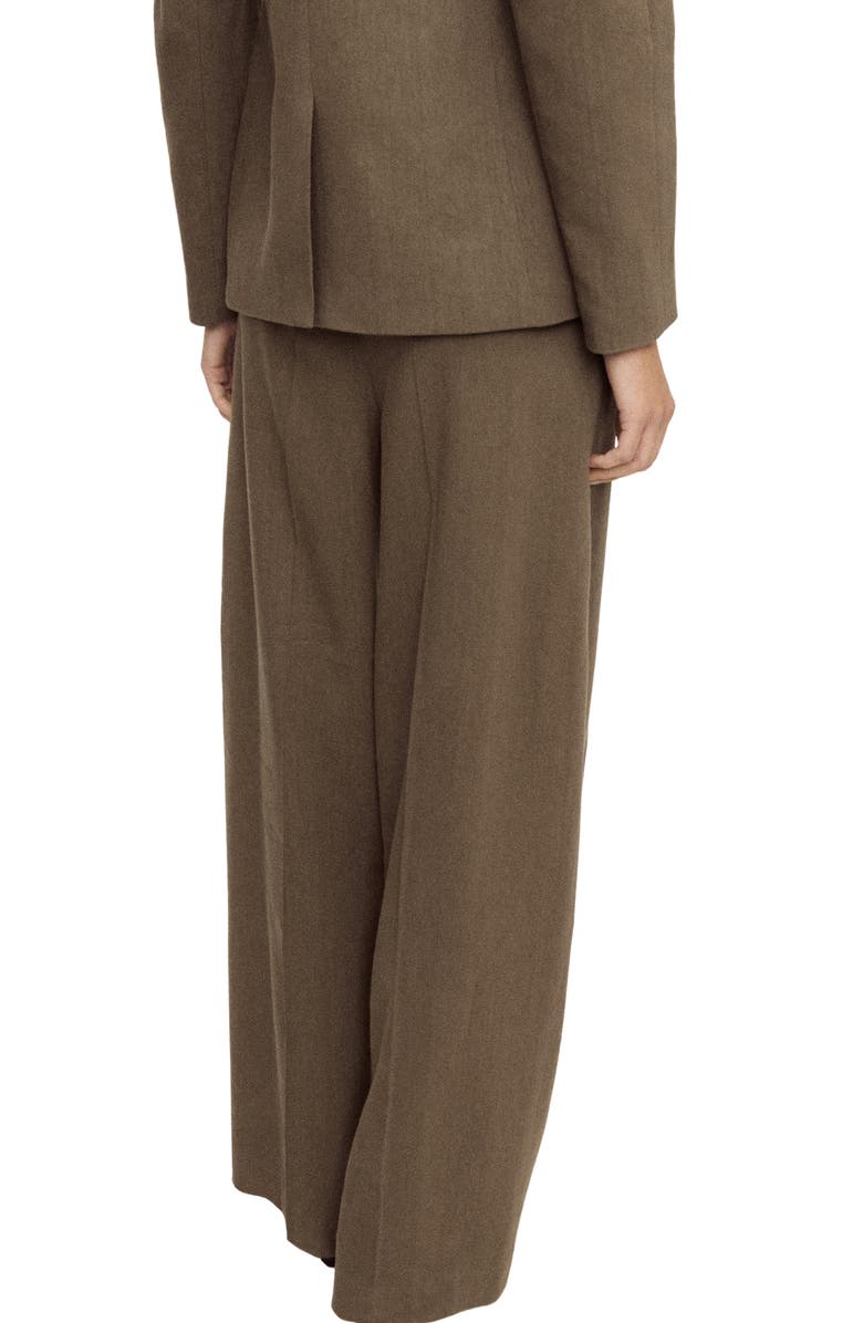 MANGO Straight Leg Linen Blend Pants, Alternate, color, Khaki