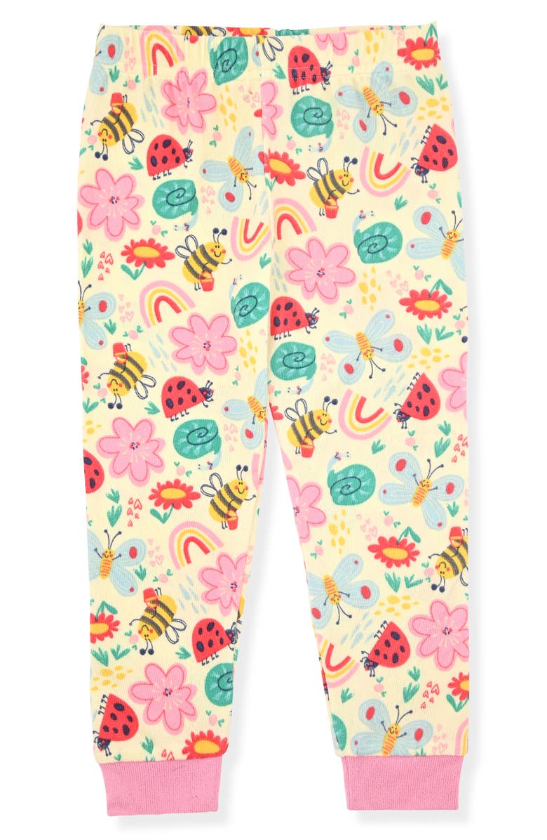 SLEEP ON IT Kids' Insect Fitted Two-Piece Pajamas & Socks Set, Alternate, color, Yellow Multi