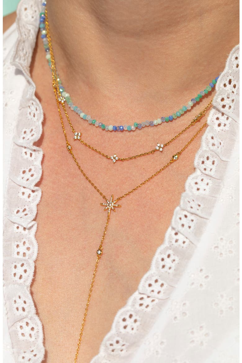 Blue Lagoon Beaded Necklace, Alternate, color, GOLD