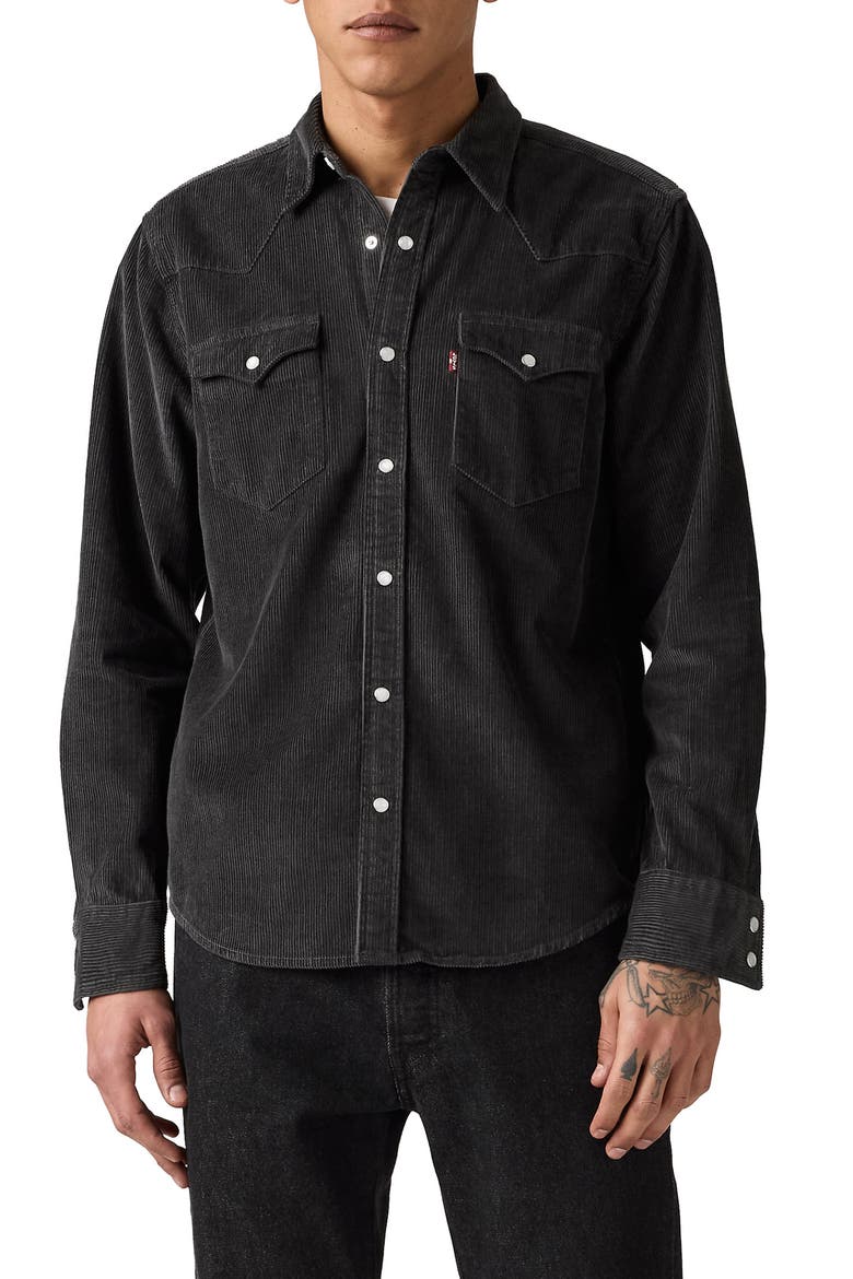 Classic Western Standard Long Sleeve Button-Up Shirt, Main, color, DARK PHANTOM